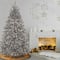 7.5ft. Pre-Lit Silver Metallic Artificial Christmas Tree, White LED Lights